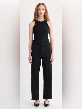 Everlane Way-High Straight Jeans Washed Black High Rise 27.5” Inseam